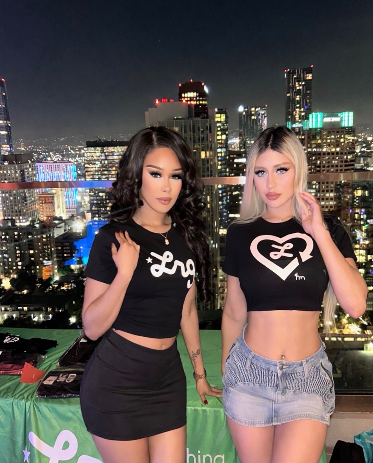Two BLV talent members at a Los Angeles rooftop event